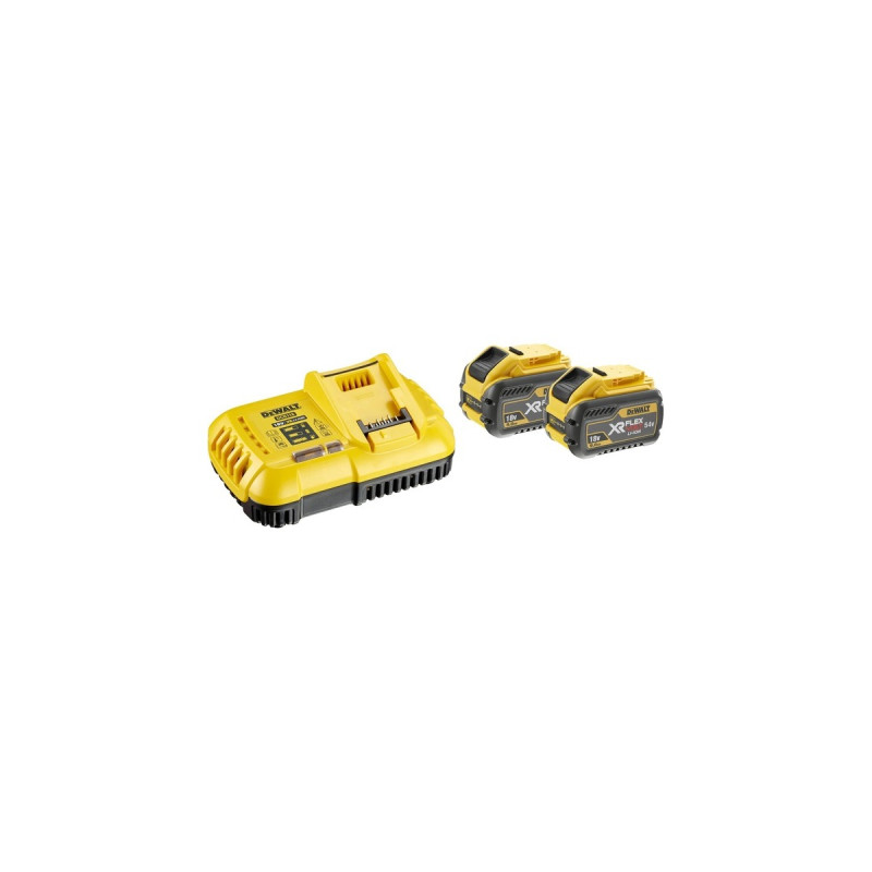 DEWALT Starter-Set Akku-Kit DCB118X2, 54Volt / 18Volt, Ladegerät(gelb/schwarz, 2x Li-Ionen Akku 9,0Ah)