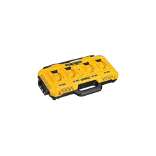 DEWALT Vierfach-Schnelladegerät DCB104(gelb/schwarz, für 10,8 V / 14,4 V / 18 V XR- bzw. XR FLEXVOLT Li-Ion-Akkus)