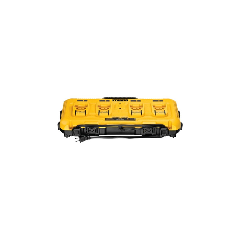 DEWALT Vierfach-Schnelladegerät DCB104(gelb/schwarz, für 10,8 V / 14,4 V / 18 V XR- bzw. XR FLEXVOLT Li-Ion-Akkus)