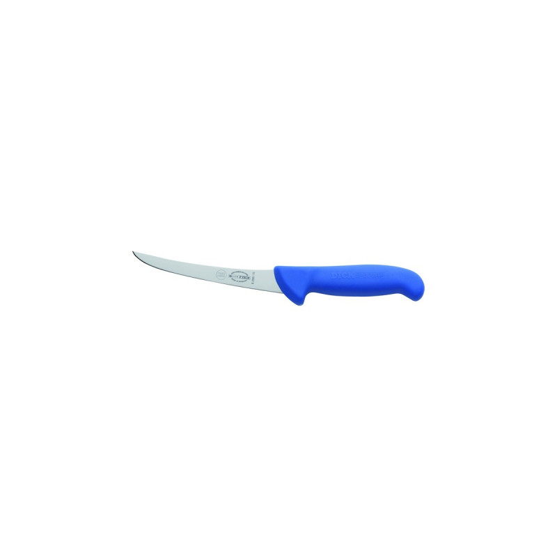 DICK ErgoGrip Ausbeinmesser, steif, 15cm, XXL-Sicherheitsgriff(blau, geschweifte Klinge)