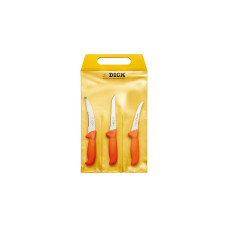 DICK ErgoGrip Messersatz Jagd, Outdoor, 3-teilig(orange, Aufbrechmesser mit Anschnittwelle, 2 Ausbeinmesser)