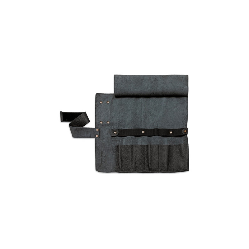 DICK Leder-Rolltasche leer, für 5 Messer, Besteck(schwarz)