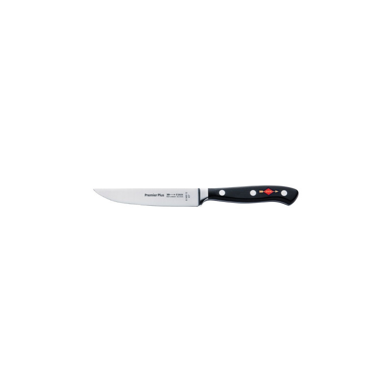 DICK Premier Plus Steakmesser Wellenschliff, 12cm(schwarz/silber, kräftigere Form)