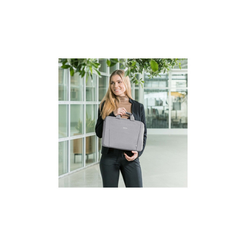 DICOTA Slim Eco BASE, Notebooktasche(grau, bis 35,8 cm (14,1