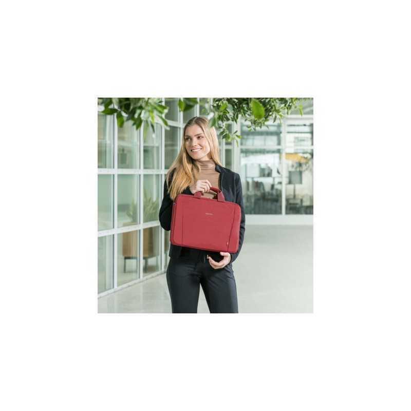 DICOTA Slim Eco BASE, Notebooktasche(rot, bis 35,8 cm (14,1
