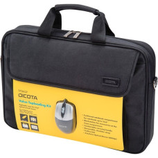 DICOTA Value Toploading Kit mit kabelgebundener Maus, Notebooktasche(schwarz, bis 39,6 cm (15,6"))