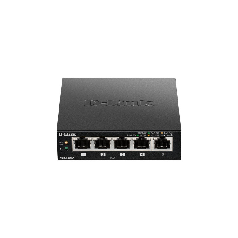 D-Link DGS-1005P, Switch(schwarz)