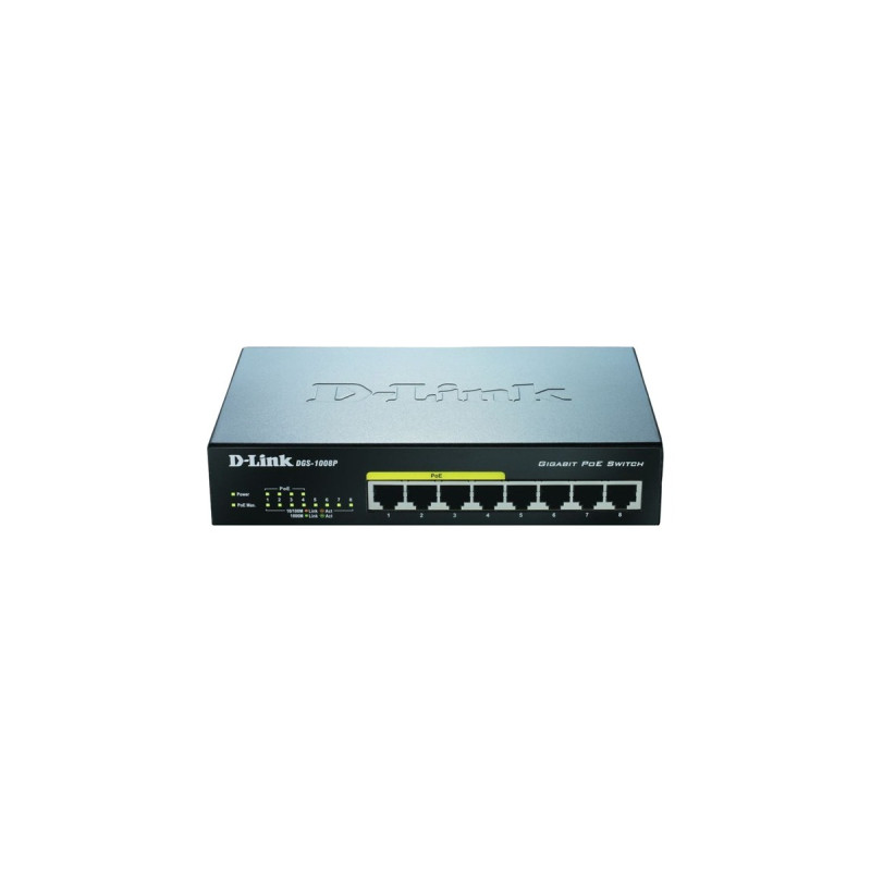 D-Link DGS-1008P, Switch(schwarz)