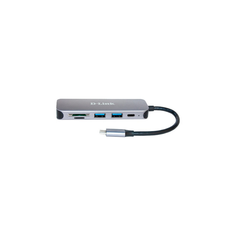 D-Link DUB-2325, Dockingstation(silber, USB-A, USB-C, SD- und microSD-Karten)