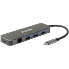 D-Link DUB-2334, Dockingstation(silber, USB-A, USB-C, RJ-45)