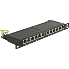 DeLOCK 10"Patchpanel 12P Cat.6A 0,5HE(schwarz)