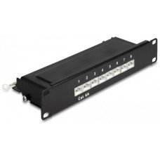 DeLOCK 10" Patchpanel 8 Port Cat.6A(schwarz, 1 HE)