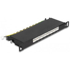 DeLOCK 10" Patchpanel 8 Port Cat.6A(schwarz, 0,5 HE)