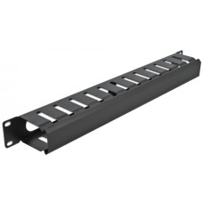 DeLOCK 19" Kabelmanagement Rangierpanel mit 2 Öffnungen, Kabelführung(schwarz, 1 HE)