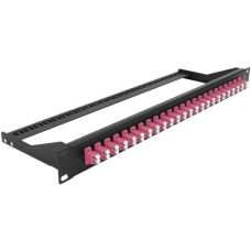 DeLOCK 19" LWL Patchpanel 24 Port LC Duplex(schwarz/violett, 1 HE)