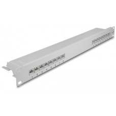 DeLOCK 19" Patchpanel 16 Port Cat.6A(grau, 1 HE)
