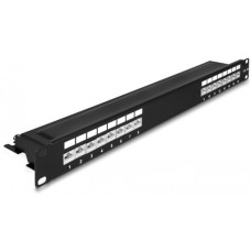 DeLOCK 19" Patchpanel 16 Port Cat.6A(schwarz, 1 HE)