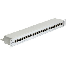 DeLOCK 19" Patchpanel 24 Port Cat.6(grau, 1 HE)