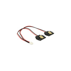 2x SATA 15Pin Buchse, Y-Kabel(schwarz/rot, 20cm)