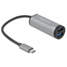 DeLOCK 2 Port USB 3.2 Gen 1 Hub mit USB Type-C Anschluss und SD + Micro SD Slot, USB-Hub(USB-C, SD, microSD)