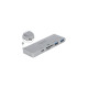 DeLOCK 3 Port Hub und 2 Slot Card Reader, Kartenleser(silber, USB-C 3.2 Gen 1)