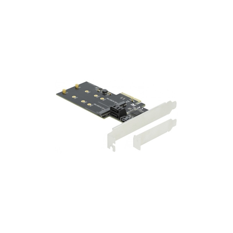 DeLOCK 3 Port SATA + M.2 Key B PCIe x4 Low Profile, Schnittstellenkarte