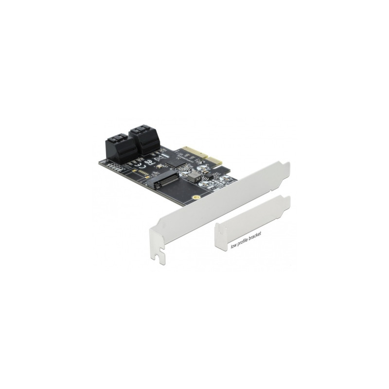 DeLOCK 4 Port SATA und 1 Slot M.2 Key B PCI Express x4 Karte - Low Profile Formfaktor, Adapter