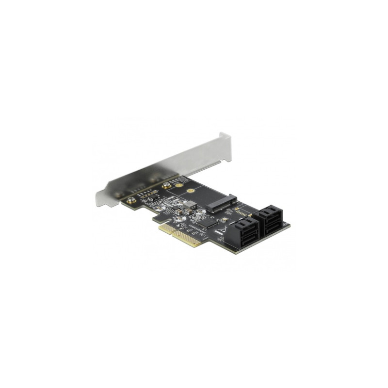 DeLOCK 4 Port SATA und 1 Slot M.2 Key B PCI Express x4 Karte - Low Profile Formfaktor, Adapter