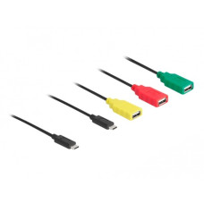 DeLOCK 4 Port USB 2.0 Kabel-Hub mit USB Type-C zu 3 x USB-A, USB-Hub