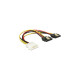 2x SATA 15Pin Buchse, Y-Kabel(schwarz/rot, 20cm)
