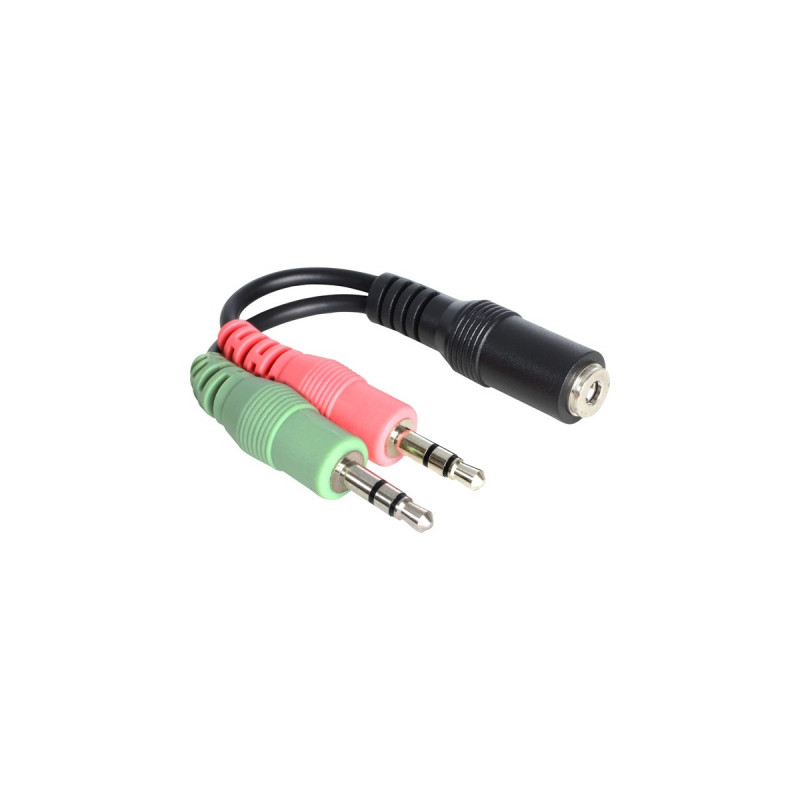 2x3,5mm (Stecker), Y-Kabel(schwarz, 12cm)