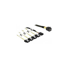4x SATA 7Pin(schwarz, 1 Meter, mit Sideband)