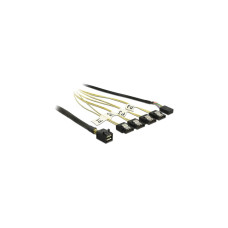 4x SATA 7 Pin Reverse(schwarz, 1 Meter, mit Sideband)