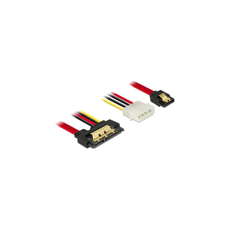 SATA 22Pin(schwarz/rot, 30cm, 22Pin-Stecker gerade)