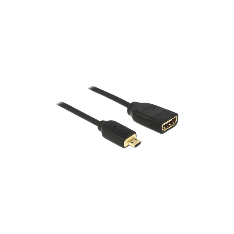 DeLOCK Adapterkabel micro HDMI - HDMI 4K(schwarz, 20cm)