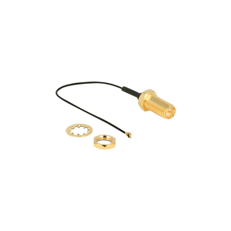 MHF 4 (Stecker), Adapter(grau/gold, 10cm)