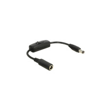 5,5x2,5mm Buchse, Kabel(schwarz, 20cm, mit Schalter)