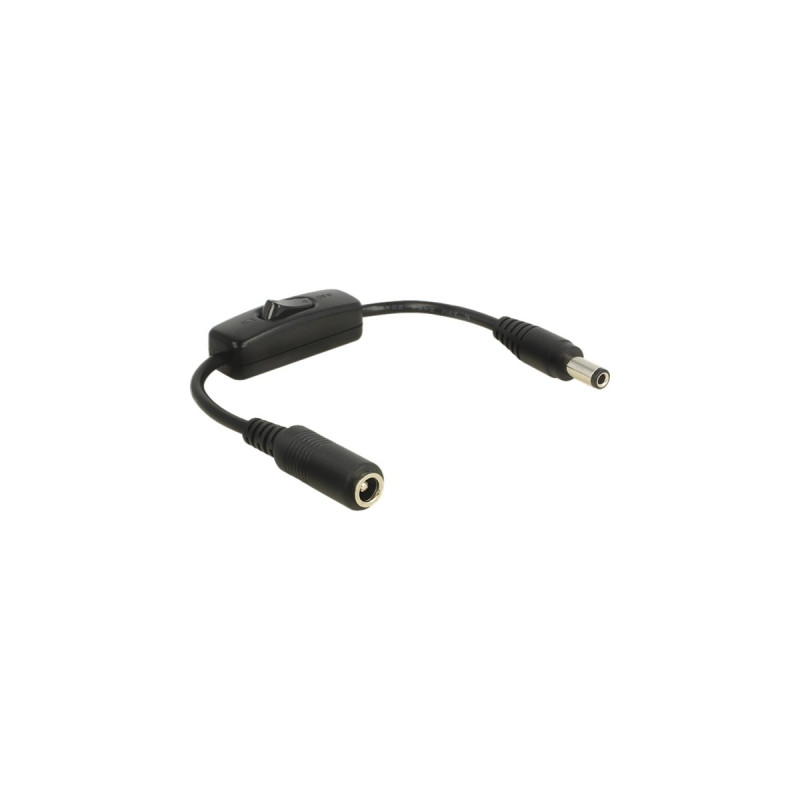 5,5x2,5mm Buchse, Kabel(schwarz, 20cm, mit Schalter)