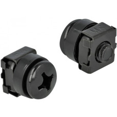 DeLOCK Befestigungsset für Netzwerkschrank, 20 Stück, Schraube(schwarz, 60-teilig)