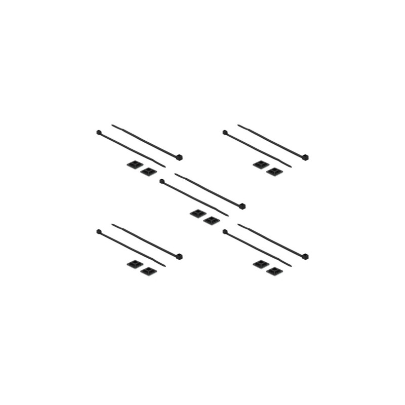 DeLOCK Befestigungssockel 20 x 20mm mit Kabelbinder L 200 x B 2,5mm(schwarz, 10 Paar)