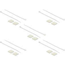 DeLOCK Befestigungssockel 25 x 25mm mit Kabelbinder L 150 x B 3,6mm(weiß, 10 Paar)