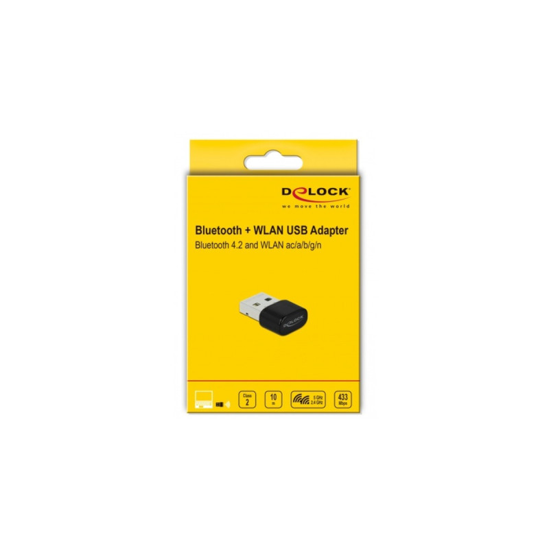 DeLOCK Bluetooth 4.2 und Dualband WLAN ac/a/b/g/n, Bluetooth-Adapter