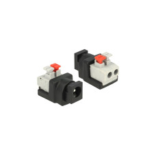 Terminalblock 2Pin, Adapter(schwarz/grau, Terminalblock schraubenlos m.Drucktasten)