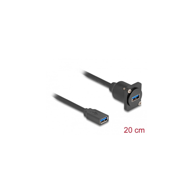 USB-A Buchse(schwarz, 20cm)