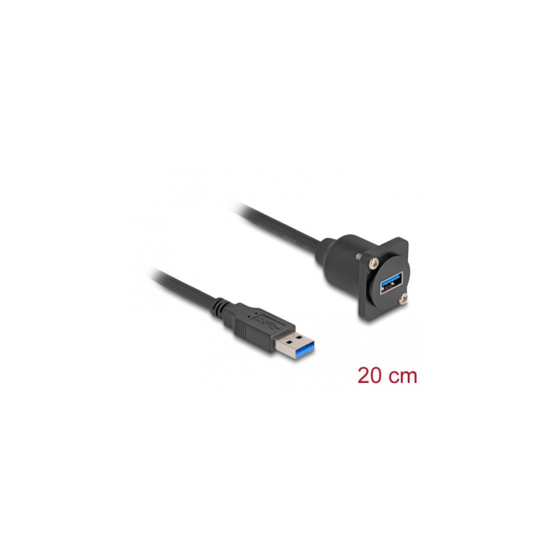 USB-A Buchse(schwarz, 20cm)