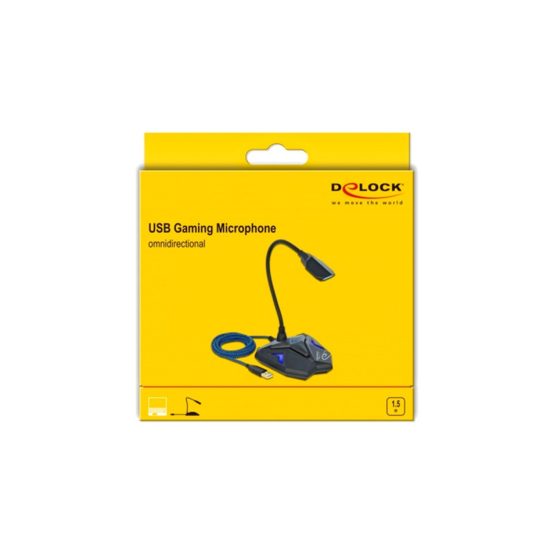 DeLOCK Desktop USB Gaming Mikrofon(schwarz/blau)