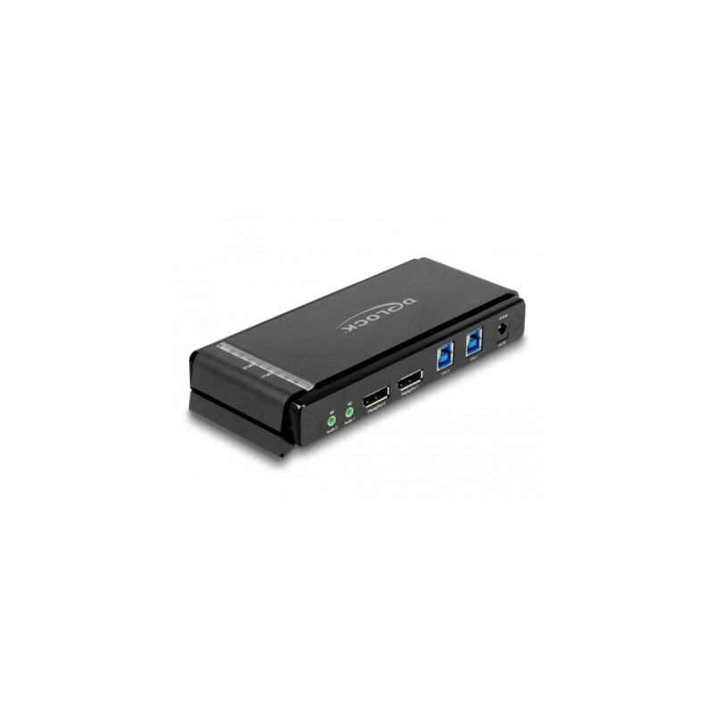DeLOCK DisplayPort 1.4 KVM Switch, 8K 60Hz, USB 3.2 Gen 1, Audio, KVM-Switch(grau/schwarz)