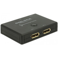 DeLOCK DisplayPort 2 - 1 Umschalter bidirektional 4K 60 Hz, DisplayPort Switch(schwarz)