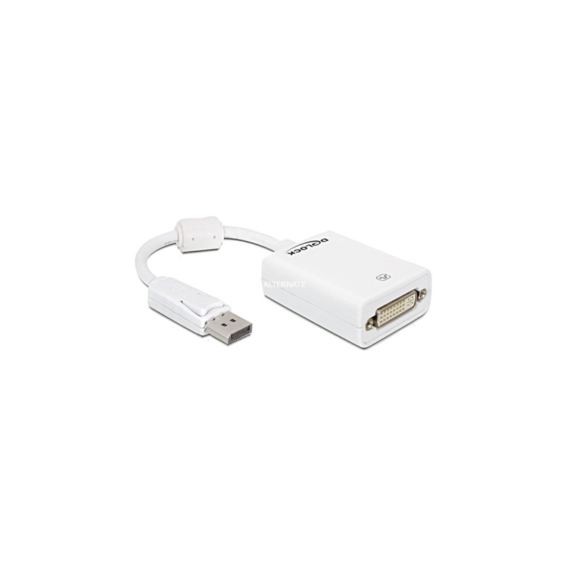 DeLOCK DisplayPort zu DVI-I Buchse 24+5, Adapter(weiß, 12,5 cm, Lite Retail)