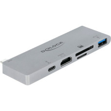 DeLOCK Dockingstation für MacBook mit 4K und PD 3.0(grau, USB-C, HDMI, SD, MicroSD)